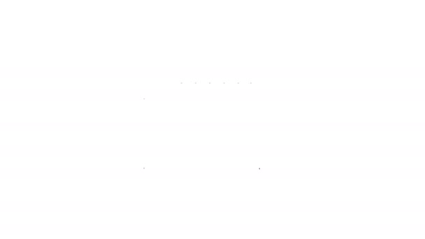 Μαύρη γραμμή Εικονίδιο ακορντεόν μουσικού οργάνου απομονωμένο σε λευκό φόντο. Κλασική bayan, αρμονική. 4K Γραφική κίνηση κίνησης βίντεο — Αρχείο Βίντεο