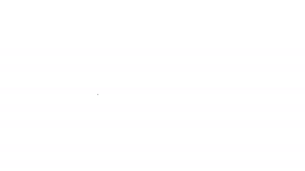 Ligne noire Icône pain isolé sur fond blanc. Animation graphique de mouvement vidéo 4K — Video