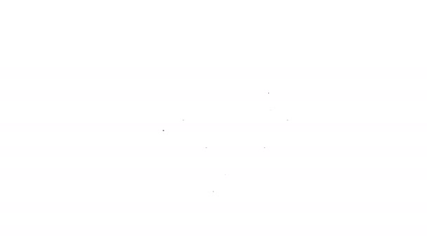 Чорна лінія російських бубликів на іконі мотузки, ізольованій на білому тлі. 4K Відеографічна анімація — стокове відео