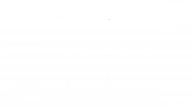 Siyah çizgi atlama ipi simgesi beyaz arkaplanda izole edildi. İp atlıyorum. Spor malzemeleri. 4K Video hareketli grafik canlandırması