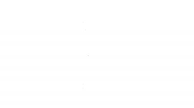 Siyah çizgi spor, vücut geliştirme, protein enerji içeceği ve beyaz arka planda izole edilmiş yiyecek ikonu. 4K Video hareketli grafik canlandırması