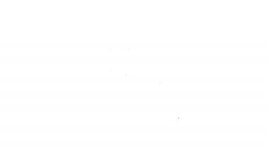 Siyah çizgi Kaktüs simgesi beyaz arkaplanda izole edilmiş. 4K Video hareketli grafik canlandırması