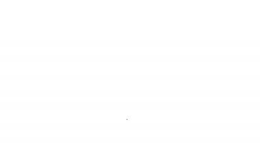 Siyah çizgi Kafatası simgesi beyaz arkaplanda izole edildi. Mutlu Cadılar Bayramı Partisi. 4K Video hareketli grafik canlandırması