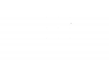 Beyaz arka planda izole edilmiş siyah çizgi çikolatalı ikon. 4K Video hareketli grafik canlandırması