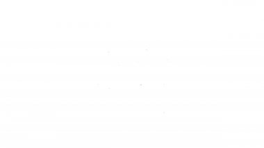 Siyah çizgi Böcek geyiği ikonu beyaz arka planda izole edilmiş. Boynuzlu böcek. Büyük böcek. 4K Video hareketli grafik canlandırması