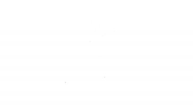 Siyah çizgi arı simgesi beyaz arkaplanda izole edildi. Tatlı doğal yemek. Bal arısı ya da kanat sembollü apis. Uçan böcek. 4K Video hareketli grafik canlandırması