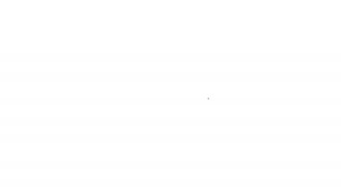 Beyaz arka planda siyah çizgi müze bileti ikonu izole edildi. Tarih müzesi bileti etkinliği sergi gezisini kabul ediyor. 4K Video hareketli grafik canlandırması