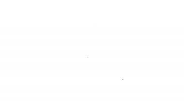 Siyah Hat Çevrimiçi Müze simgesi beyaz arkaplanda izole edildi. Müze galerisi 4K Video hareketli grafik canlandırması