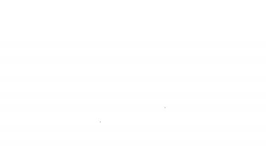 Siyah çizgi tüyü ve mürekkep ikonu beyaz arkaplanda izole edilmiş. 4K Video hareketli grafik canlandırması