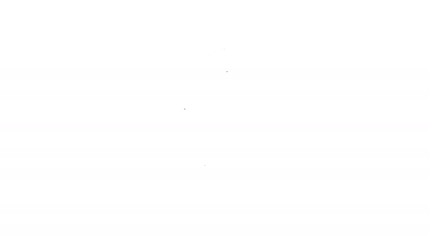 Черная линия Фитнес шейкер значок изолирован на белом фоне. Спортивный шейкер с крышкой для воды и протеиновых коктейлей. Видеографическая анимация 4K — стоковое видео