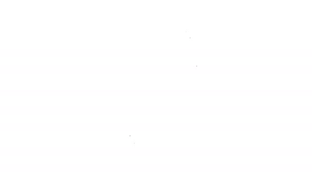 Línea negra Icono del agitador Fitness aislado sobre fondo blanco. Botella agitadora deportiva con tapa para cócteles de agua y proteínas. Animación gráfica de vídeo 4K — Vídeos de Stock