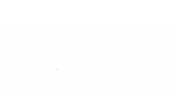Icono del revólver de línea negra aislado sobre fondo blanco. Animación gráfica de vídeo 4K — Vídeos de Stock