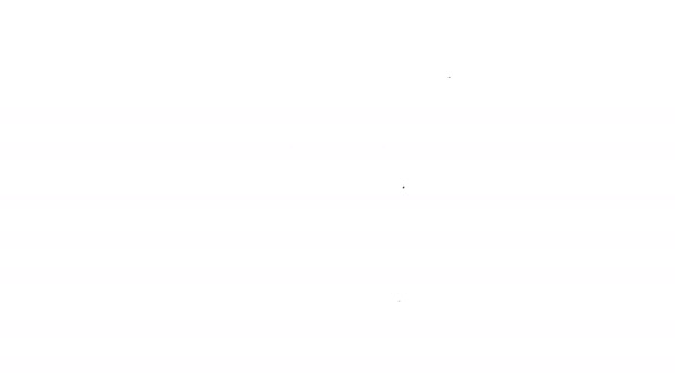 Μαύρη γραμμή μεξικάνικο τύμπανο εικονίδιο απομονώνονται σε λευκό φόντο. Μουσική πινακίδα. Σύμβολο μουσικού οργάνου. 4K Γραφική κίνηση κίνησης βίντεο — Αρχείο Βίντεο