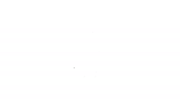 Черная линия мексиканский рестлер значок изолирован на белом фоне. Видеографическая анимация 4K — стоковое видео