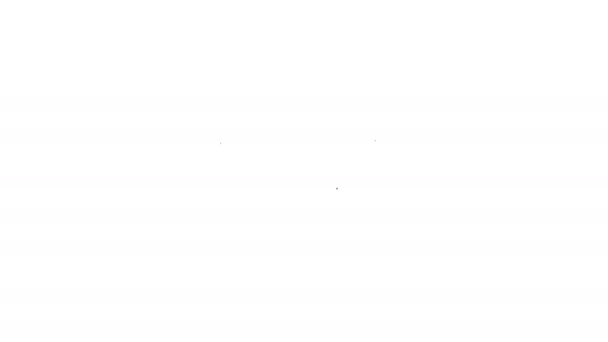 Černá čára Ikona psa izolované na bílém pozadí. Grafická animace pohybu videa 4K — Stock video