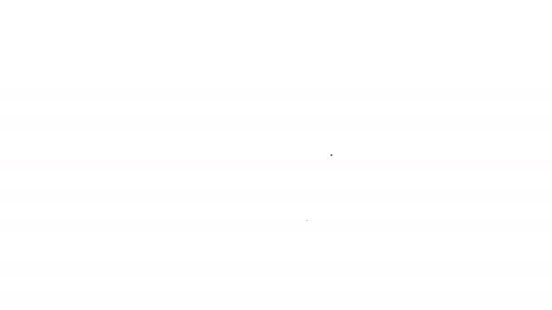 Zwarte lijn Mexicaanse schedel pictogram geïsoleerd op witte achtergrond. 4K Video motion grafische animatie — Stockvideo