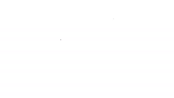 Černá čára Hudební nástroj huehuetl ikona izolované na bílém pozadí. Grafická animace pohybu videa 4K — Stock video