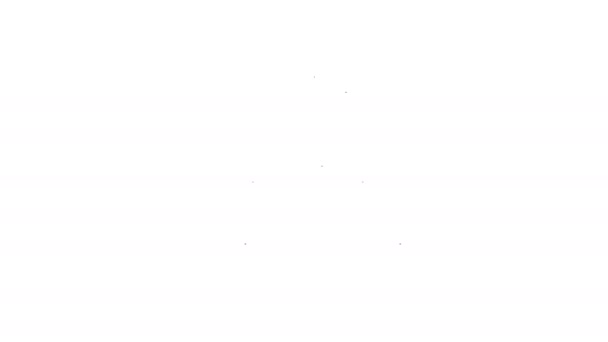 Czarna linia Chichen Itza w ikonie Majów izolowane na białym tle. Starożytna piramida Majów. Słynny pomnik Meksyku. 4K Animacja graficzna ruchu wideo — Wideo stockowe