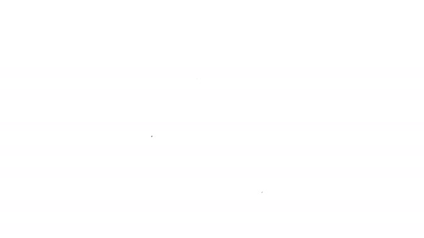 Linea nera Icona in lente d'ingrandimento isolata su sfondo bianco. Ricerca, messa a fuoco, zoom, business symbol. Animazione grafica 4K Video motion — Video Stock