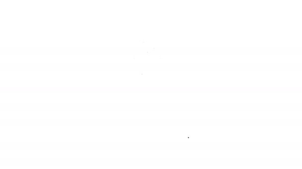 Fekete vonal Bogár bug ikon elszigetelt fehér háttérrel. 4K Videó mozgás grafikus animáció — Stock videók