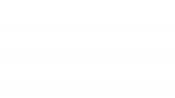 Icono de insecto Larva de línea negra aislado sobre fondo blanco. Animación gráfica de vídeo 4K — Vídeo de stock