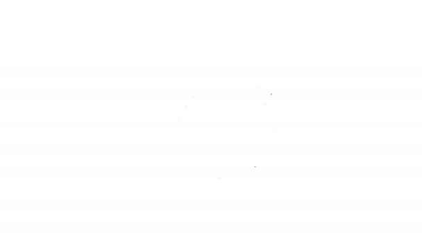 Fekete vonal Clothes molylepke ikon elszigetelt fehér háttér. 4K Videó mozgás grafikus animáció — Stock videók