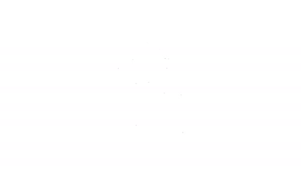 Svart linje Skalbagge rådjur ikon isolerad på vit bakgrund. Hornskalbagge. Stor insekt. 4K Video motion grafisk animation — Stockvideo