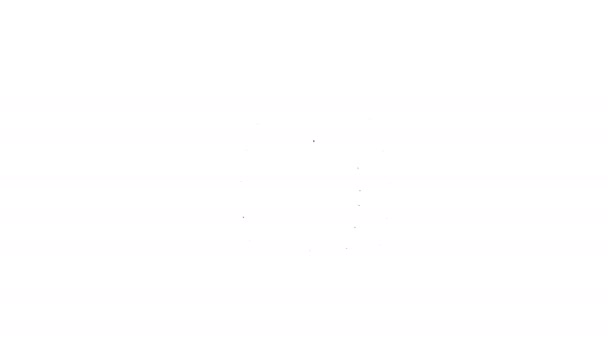 Icono de insecto Larva de línea negra aislado sobre fondo blanco. Animación gráfica de vídeo 4K — Vídeos de Stock