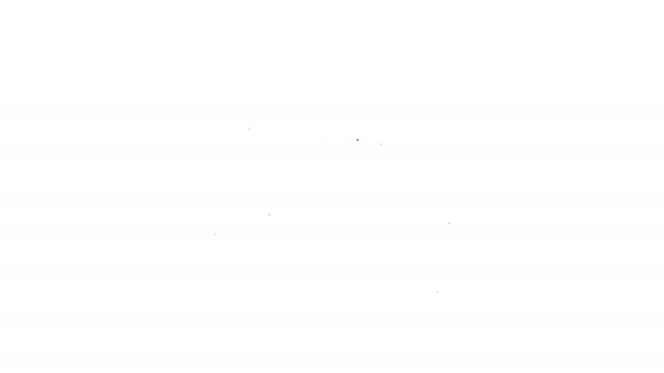 Fekete vonal Bogár bug ikon elszigetelt fehér háttérrel. 4K Videó mozgás grafikus animáció — Stock videók