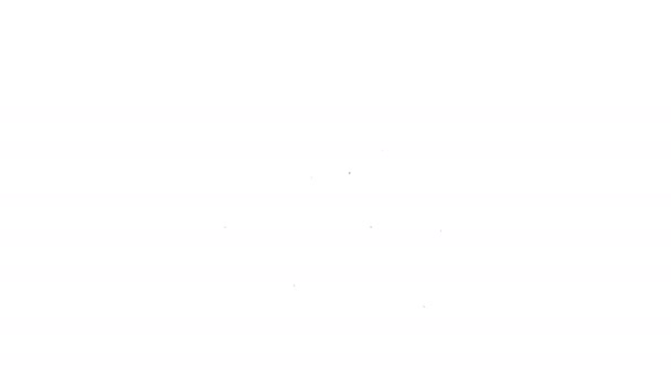 黒い線白い背景に隔離されたゴキブリのアイコン。4Kビデオモーショングラフィックアニメーション — ストック動画