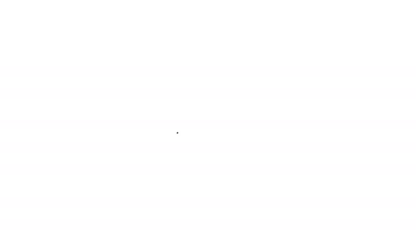 Schwarze Linie Schabe Symbol isoliert auf weißem Hintergrund. 4K Video Motion Grafik Animation — Stockvideo