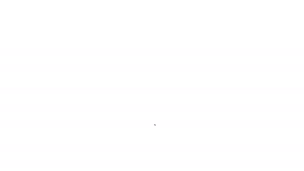 Ligne noire Icône mouche insecte isolé sur fond blanc. Animation graphique de mouvement vidéo 4K — Video