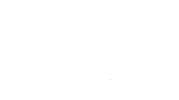 Línea negra Libro sobre el icono de insectos aislado sobre fondo blanco. Animación gráfica de vídeo 4K — Vídeos de Stock