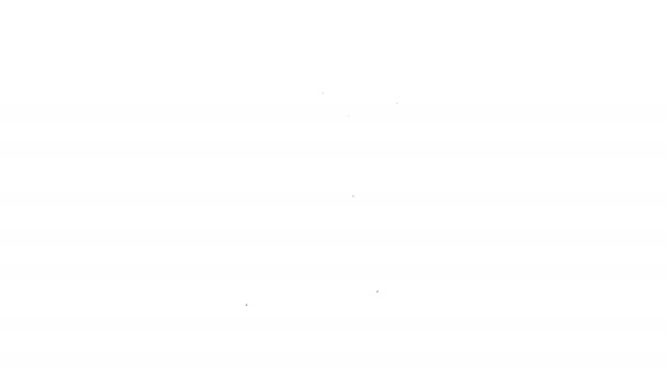 Linha preta Ícone borboleta isolado no fundo branco. Animação gráfica em movimento de vídeo 4K — Vídeo de Stock