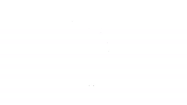 Fekete vonal Bűzbogár ikon elszigetelt fehér háttérrel. 4K Videó mozgás grafikus animáció — Stock videók