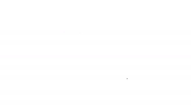 黒の線白の背景に隔離されたカタツムリのアイコン。4Kビデオモーショングラフィックアニメーション — ストック動画