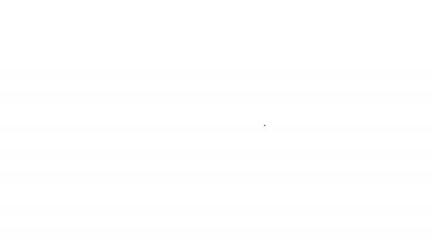Ligne noire icône de billet de musée isolé sur fond blanc. Musée d'histoire billet coupon événement admettre exposition excursion. Animation graphique de mouvement vidéo 4K — Video