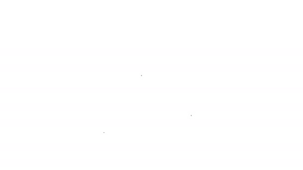 Linea nera Museo guida icona brochure isolato su sfondo bianco. Guida alla mostra. Volantino, libretto, stampa volantino. Animazione grafica 4K Video motion — Video Stock