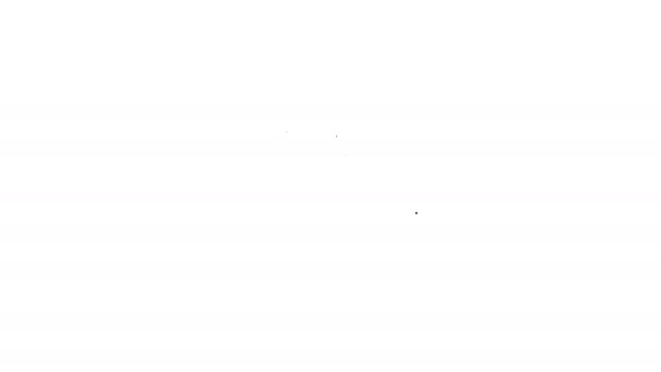 Черная линия Информация значок изолирован на белом фоне. Видеографическая анимация 4K — стоковое видео