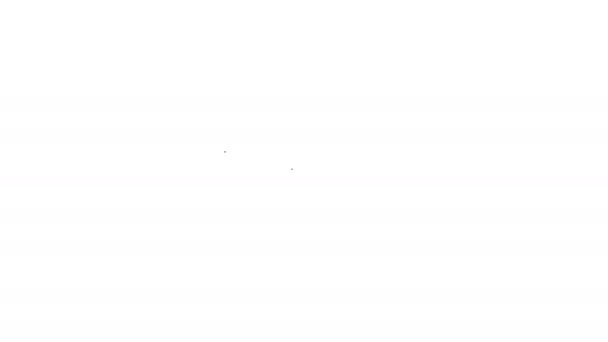 Zwarte lijn Brandblusser pictogram geïsoleerd op witte achtergrond. 4K Video motion grafische animatie — Stockvideo