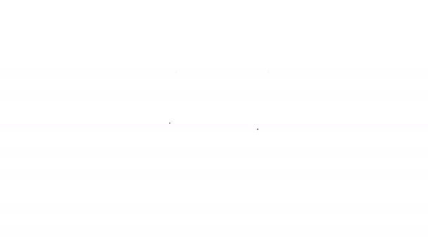 Czarna linia Starożytna ikona kolumny odizolowana na białym tle. 4K Animacja graficzna ruchu wideo — Wideo stockowe