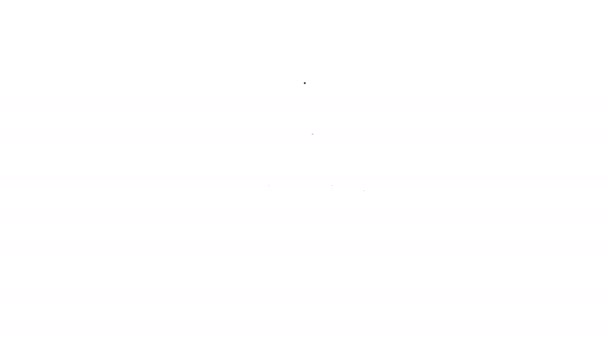 Línea negra No Icono de fumar aislado sobre fondo blanco. Símbolo de cigarrillo. Animación gráfica de vídeo 4K — Vídeos de Stock
