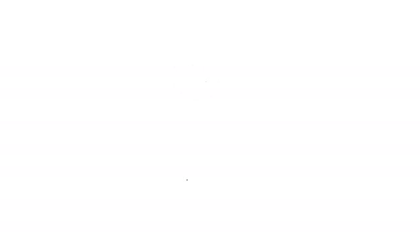 Linha preta Egito pirâmides ícone isolado no fundo branco. Símbolo do antigo Egipto. Animação gráfica em movimento de vídeo 4K — Vídeo de Stock