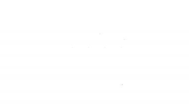 Siyah çizgi müze binası simgesi beyaz arkaplanda izole edildi. 4K Video hareketli grafik canlandırması