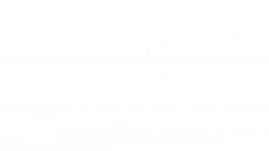 Beyaz arkaplanda siyah çizgi müze rehberi simgesi izole edildi. 4K Video hareketli grafik canlandırması