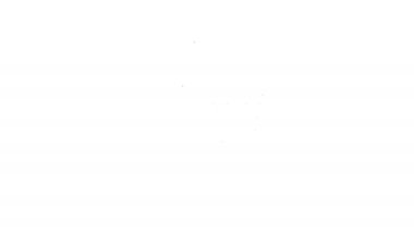 Siyah çizgi basketbol arka plan ikonu beyaz arkaplanda izole edildi. 4K Video hareketli grafik canlandırması