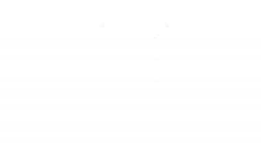 Siyah çizgi abaküs simgesi beyaz arkaplanda izole edildi. Geleneksel sayım çerçevesi. Eğitim işareti. Matematik okulu. 4K Video hareketli grafik canlandırması