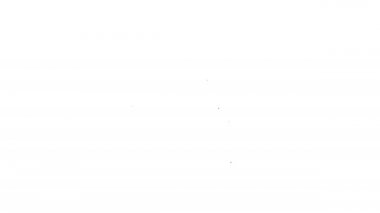 Siyah çizgi robot oyuncak ikonu beyaz arkaplanda izole edildi. 4K Video hareketli grafik canlandırması