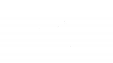 Siyah çizgi ışın tabancası ikonu beyaz arkaplanda izole edildi. Lazer silahı. Uzay silahı. 4K Video hareketli grafik canlandırması