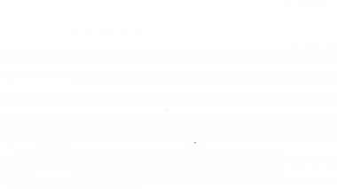 Siyah çizgi sapan simgesi beyaz arkaplanda izole edildi. 4K Video hareketli grafik canlandırması